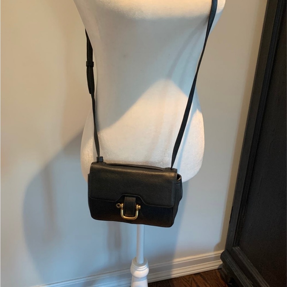 JCrew Black Leather Mini Ryder Crossbody Bag